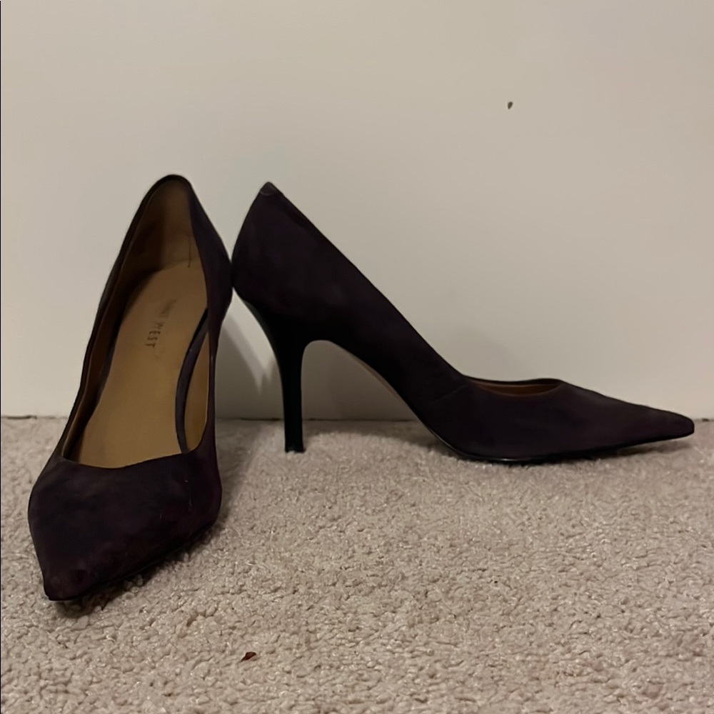 Elegant Purple Leather Women's Heels - Nine West 7.5